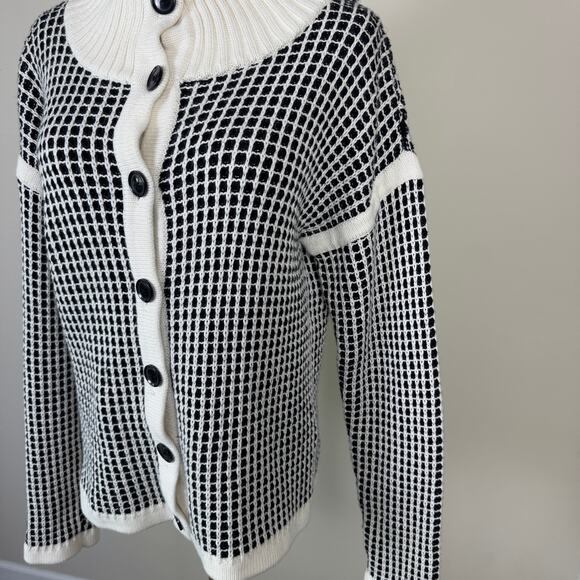 Banana Republic Check Knit Cardigan Sweater US Women's L - Picture 3 of 7